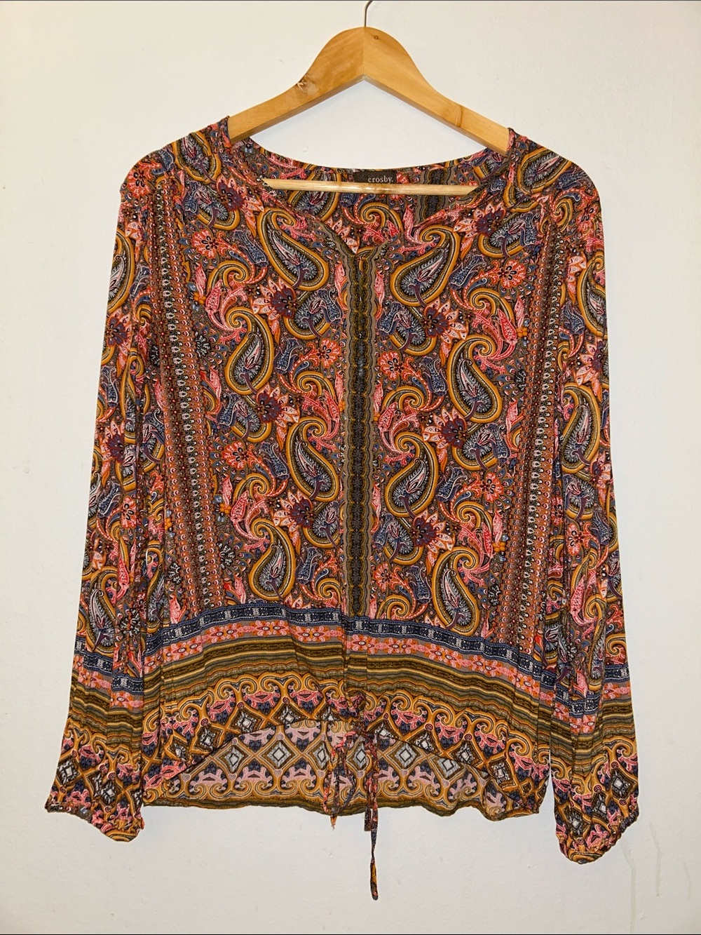 crosby. Multicolor Paisley Long-Sleeve Tunic